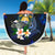 Nauru Polynesian Beach Blanket - Turtle With Plumeria Flowers - Polynesian Pride