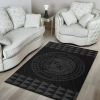 Kakau Seal Of Hawaii Polynesian - Grey Rug - Polynesian Pride