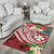 Wallis and Futuna Polynesian Area Rug - Summer Plumeria (Red) - Polynesian Pride