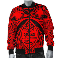 Polynesian Men's Bomber Jackets - Guam Flag, Seal with Maui Moana Tattoo - Polynesian Pride