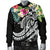 Tonga Polynesian Men's Bomber Jacket - Summer Plumeria (Black) - Polynesian Pride