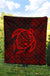 Hawaii Turtle Kanaka Map Hibiscus Poly Premium Quilt - Red - Polynesian Pride