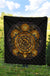 Polynesian Premium Quilt - Gold Sea Turtle Maori Style - Polynesian Pride