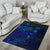 Vanuatu Area Rugs Turtle Hibiscus Blue - Polynesian Pride