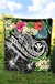 Polynesian Hawaii Kanaka Maoli Premium Quilt - Summer Plumeria (Black) - Polynesian Pride