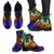 Pohnpei Custom Personalised Leather Boots - Rainbow Polynesian Pattern - Polynesian Pride