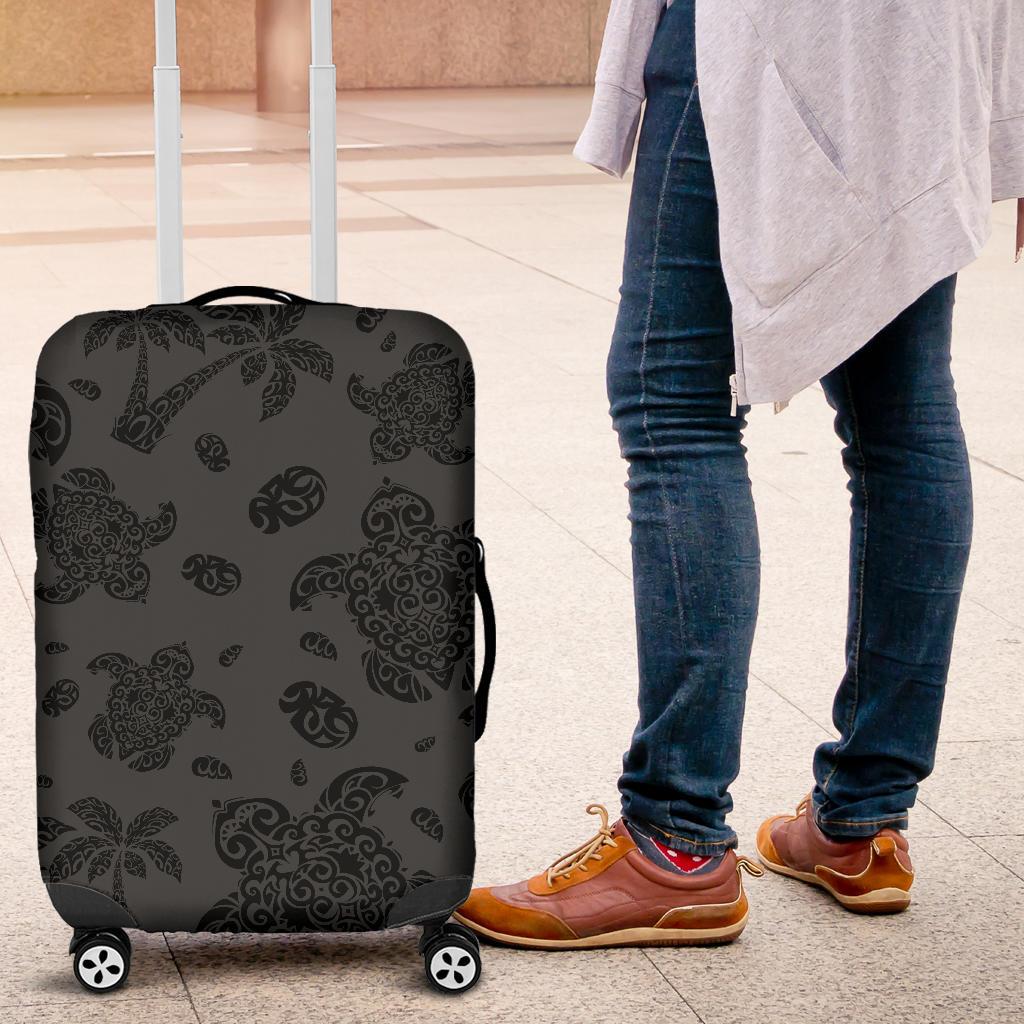 Polynesian Turtle Palm And Sea Pebbles Gray Luggage Covers - Polynesian Pride