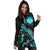 CNMI Polynesian Hoodie Dress - Turtle With Blooming Hibiscus Turquoise - Polynesian Pride