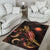 Marshall Islands Polynesian Area Rugs - Turtle With Blooming Hibiscus Gold - Polynesian Pride