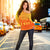 Sun In Leo Zodiac Women Off Shoulder Sweater Polynesian Tattoo Simple - Orange - Polynesian Pride