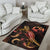 Tonga Polynesian Area Rugs - Turtle With Blooming Hibiscus Gold - Polynesian Pride