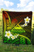 American Samoa Premium Quilt - Seal Of American Samoa With Plumeria Flowers - Polynesian Pride