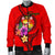 Tonga Polynesian Men's Bomber Jacket - Floral With Seal Red - Polynesian Pride