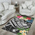 Polynesian Samoa Area Rug - Summer Plumeria (Black) - Polynesian Pride