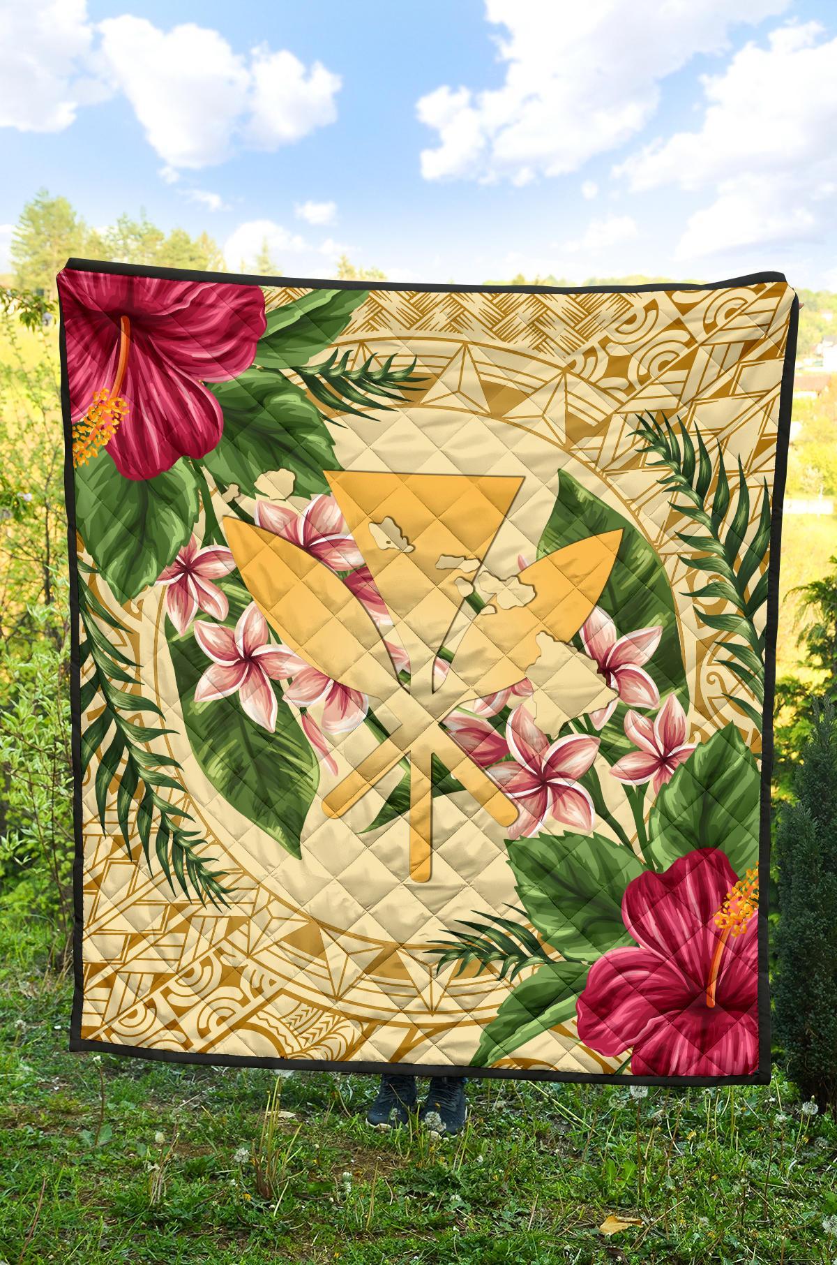 Hawaii Premium Quilt - Kanaka Maoli Premium Quilt Strong Pattern Hibiscus Plumeria AH - Polynesian Pride