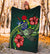 Cook Islands Polynesian Premium Blanket - Green Turtle Hibiscus - Polynesian Pride