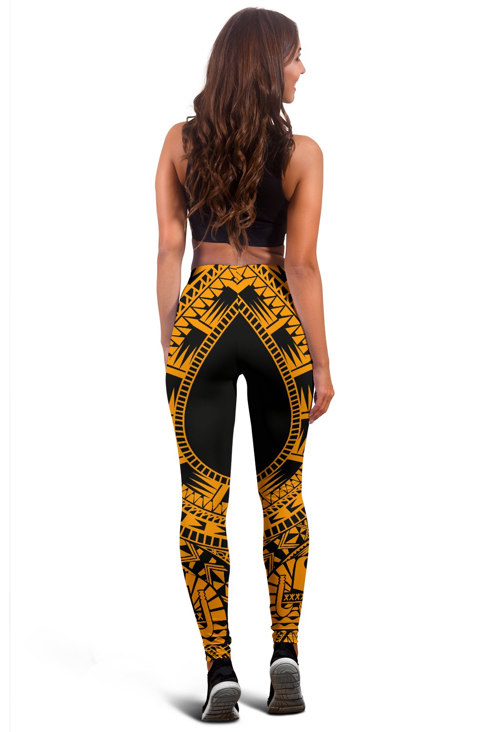 Tahiti Women Leggings Polynesian Pattern Gold - Polynesian Pride