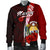 Nauru Polynesian Men's Bomber Jacket - Coat Of Arm With Hibiscus - Polynesian Pride