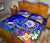 Hawaii Polynesian Quilt Bed Set - Hawaii Seal With Turtle Plumeria (Blue) - Polynesian Pride