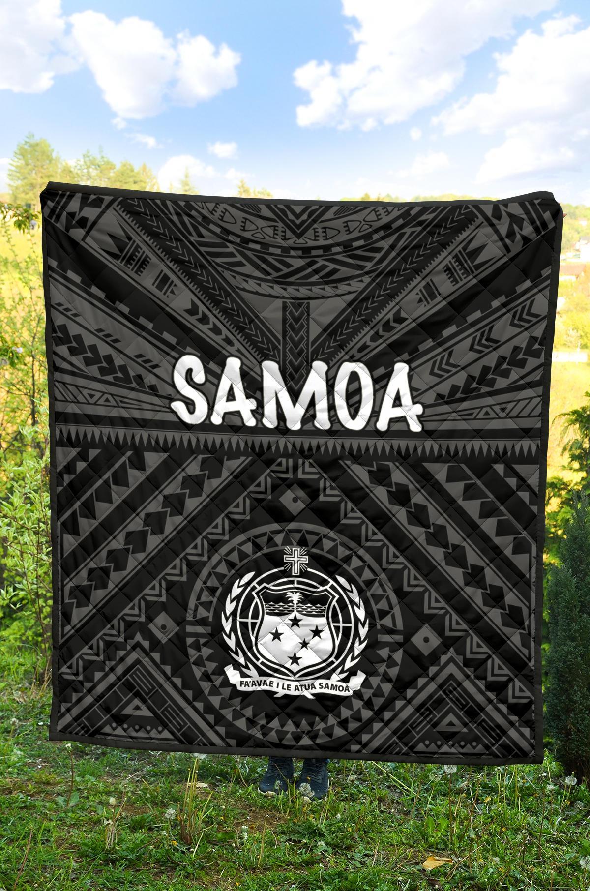 Samoa Premium Quilt - Samoa Seal In Polynesian Tattoo Style - Polynesian Pride