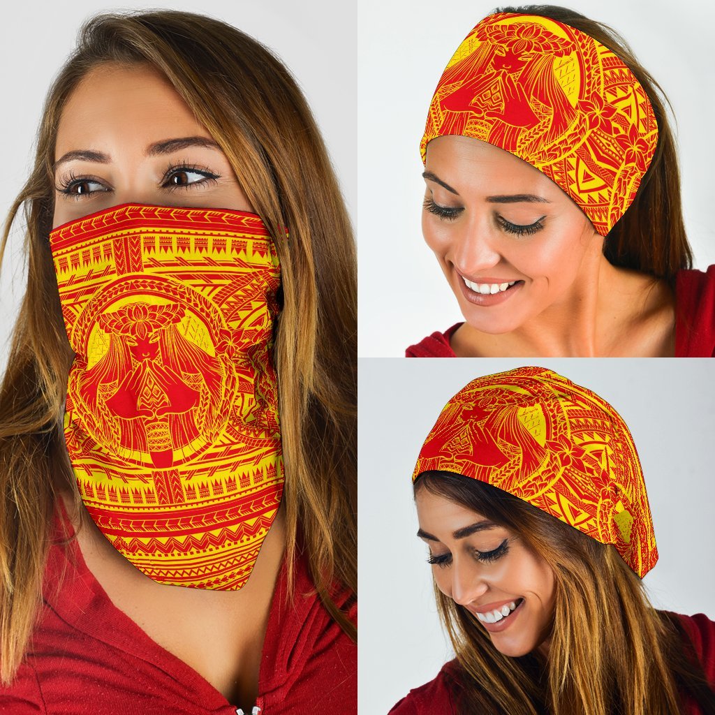 Hawaii Mauna Kea Pele Polynesian Bandana Red Yellow - Polynesian Pride