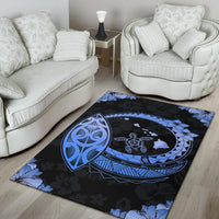 Hawaii Turtle Hibiscus Corner Map Polynesian Area Rug AH - Polynesian Pride