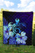 Hawaii Hibiscus Tropical Deep Ocean Turtle Sea Premium Quilt - Polynesian Pride