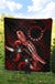 Cook Islands Polynesian Premium Quilt - Turtle With Blooming Hibiscus Red - Polynesian Pride