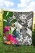 Yap Premium Quilt White - Turtle Plumeria Banana Leaf - Polynesian Pride