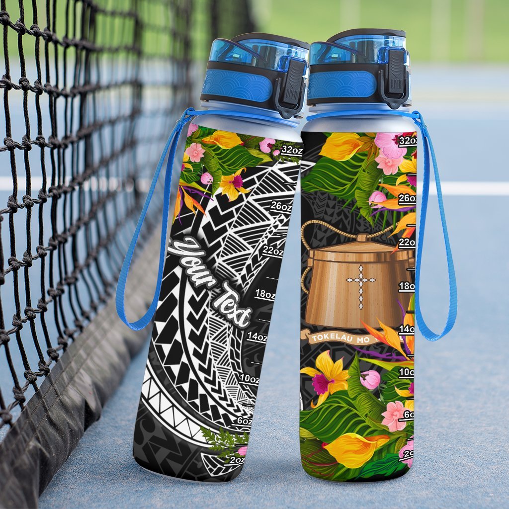 Tokelau Custom Personalised Hydro Tracking Bottle - Seal Spiral Polynesian Patterns - Polynesian Pride