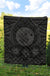 Hawaii Premium Quilt - Hawaii Map Honu Hibiscus Gray Polynesian Premium Quilt - Polynesian Pride