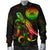 American Samoa Polynesian Men's Bomber Jacket - Turtle With Blooming Hibiscus Reggae - Polynesian Pride