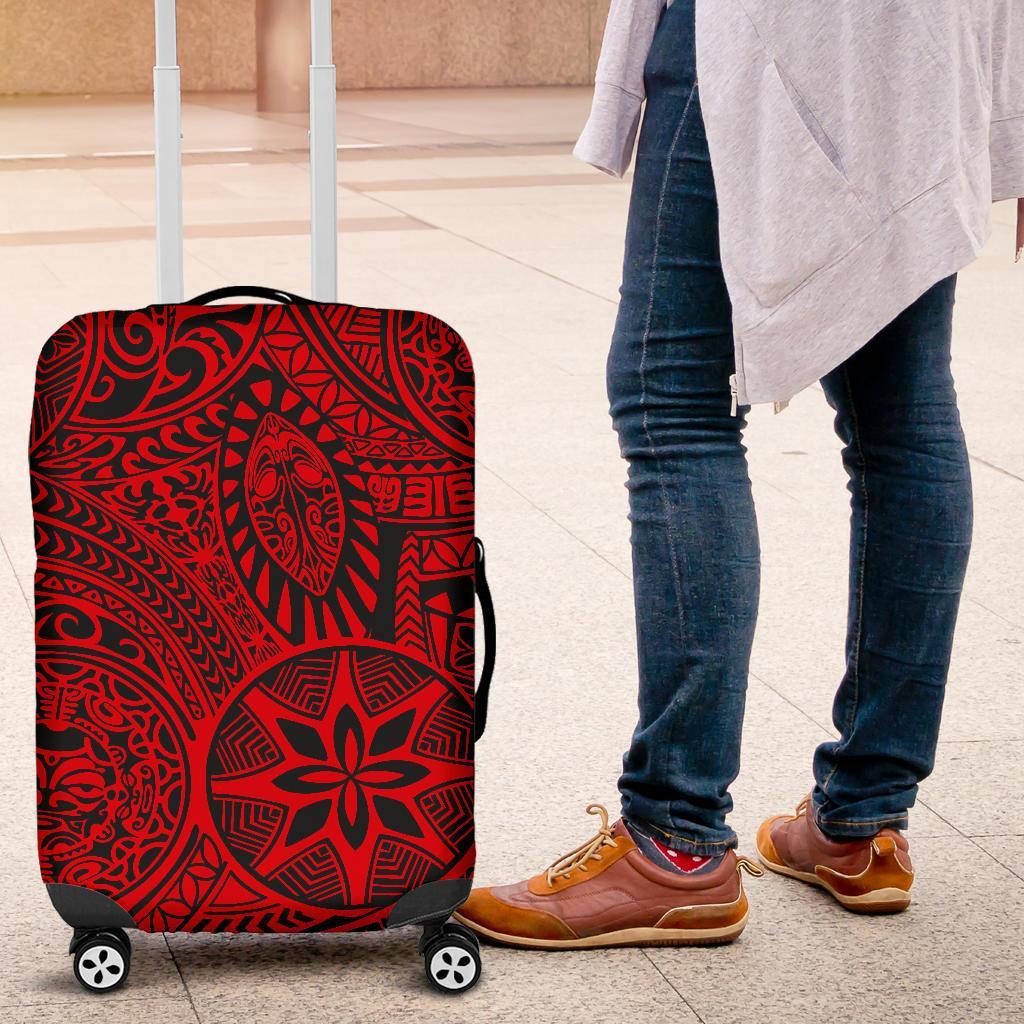 Polynesian Hawaiian Style Tribal Tattoo Red Luggage Covers - Polynesian Pride