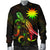 Nauru Polynesian Men's Bomber Jacket - Turtle With Blooming Hibiscus Reggae - Polynesian Pride