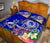 FSM Quilt Bed Set - Turtle Plumeria (Blue) - Polynesian Pride