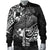 Tonga Men's Bomber Jacket - White Shark Polynesian Tattoo - Polynesian Pride