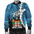 Fiji Polynesian Men's Bomber Jacket - Tribal Wave Tattoo Flag Style - Polynesian Pride