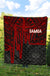 Samoa Premium Quilt - Samoa Seal With Polynesian Pattern In Heartbeat Style (Red) - Polynesian Pride