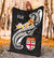 Fiji Premium Blanket - Fiji Seal Polynesian Patterns Plumeria (Black) - Polynesian Pride