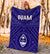 Guam Premium Blanket - Guam Seal With Polynesian Tattoo Style (Blue) - Polynesian Pride