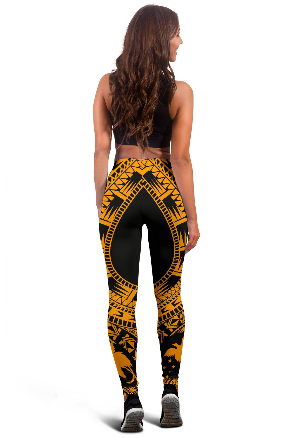 Papua New Guinea Women Leggings Polynesian Pattern Gold - Polynesian Pride