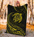 Hawaii Turtle Premium Blanket - Yellow - Frida Style - Polynesian Pride