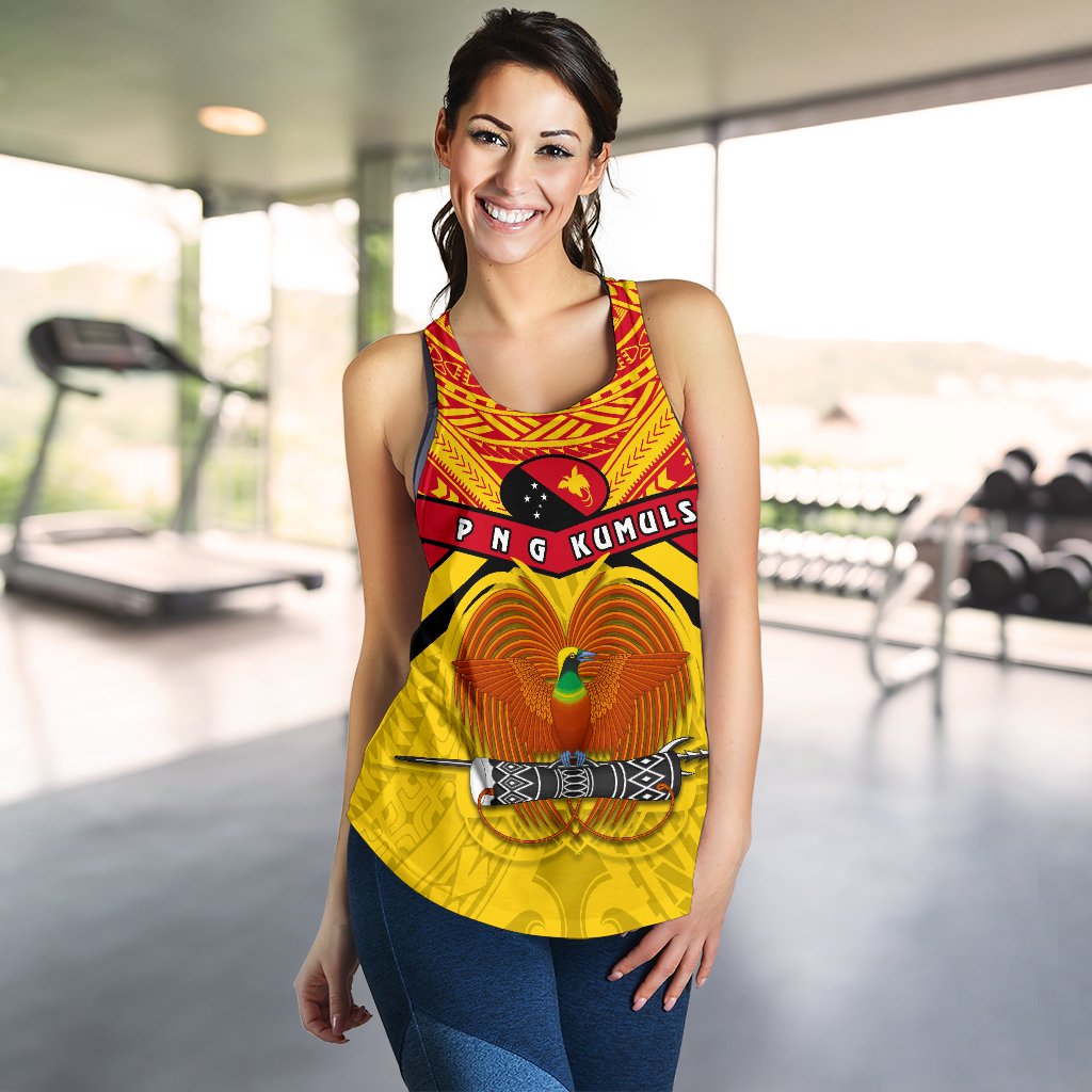 Papua New Guinea Rugby Women Racerback Tank PNG - The Kumuls - Polynesian Pride