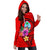 Guam Polynesian Women's Hoodie Dress - Floral With Seal Red - Polynesian Pride