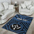 Kosrae Personalised Area Rug - Kosrae Flag In Polynesian Tattoo Style (Blue) - Polynesian Pride