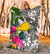 Tokelau Custom Personalised Premium Blanket White - Turtle Plumeria Banana Leaf - Polynesian Pride