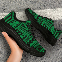 Polynesian Seamless Green Chunky Sneakers - Polynesian Pride