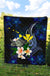 Polynesian Hawaii Premium Quilt - Turtle With Plumeria Flowers - Polynesian Pride