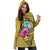 Guam Polynesian Women's Hoodie Dress - Floral With Seal Gold - Polynesian Pride