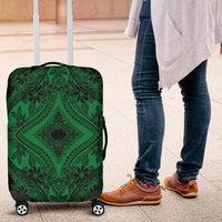 Polynesian Plumeria Mix Green Black Luggage Covers - Polynesian Pride